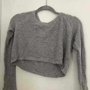 pacsun gray cropped sweater